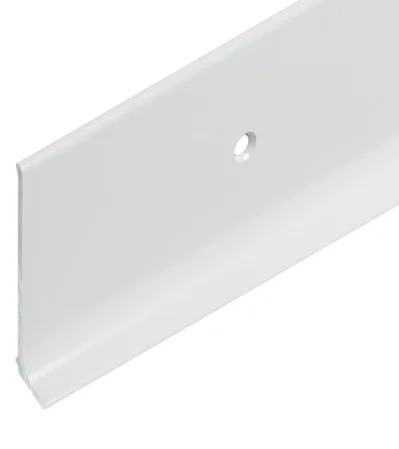 Alu-Sockel mit Fuss,gelocht 60/11 mm, weiss RAL 9003