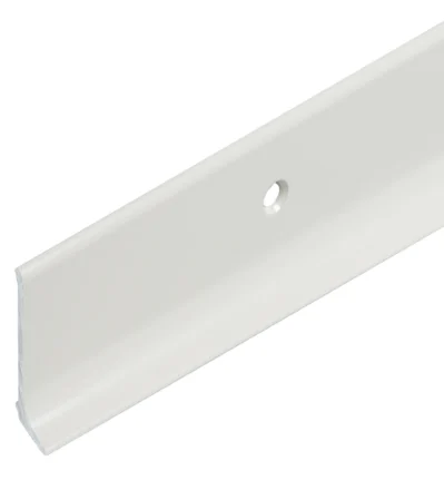 Alu-Sockel mit Fuss,gelocht 40/10 mm, weiss RAL 9010