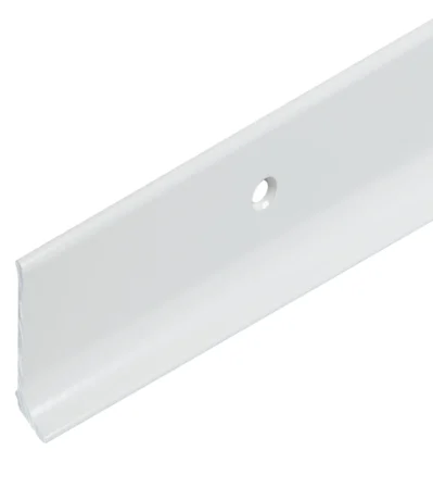 Alu-Sockel mit Fuss,gelocht 40/10 mm, weiss RAL 9016